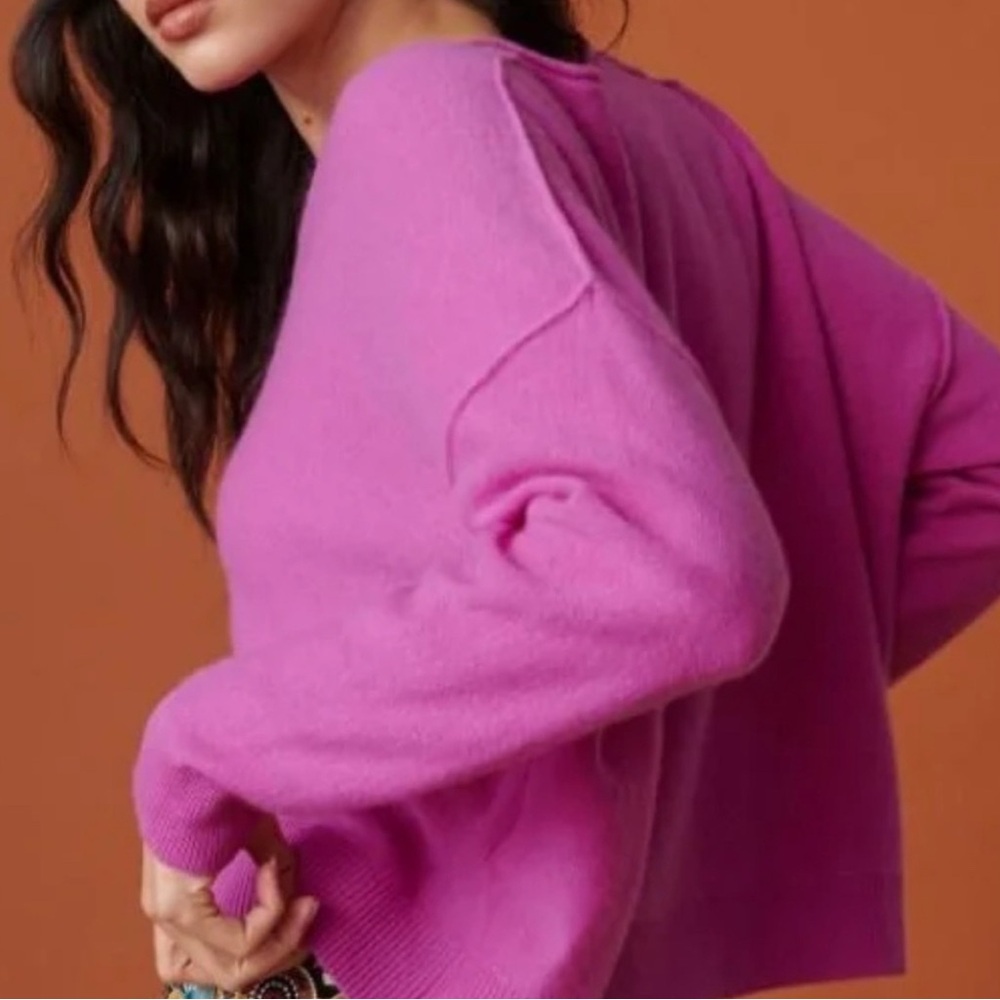 Pilcro Vibrant Pink V-Neck Alani Women's Sweater